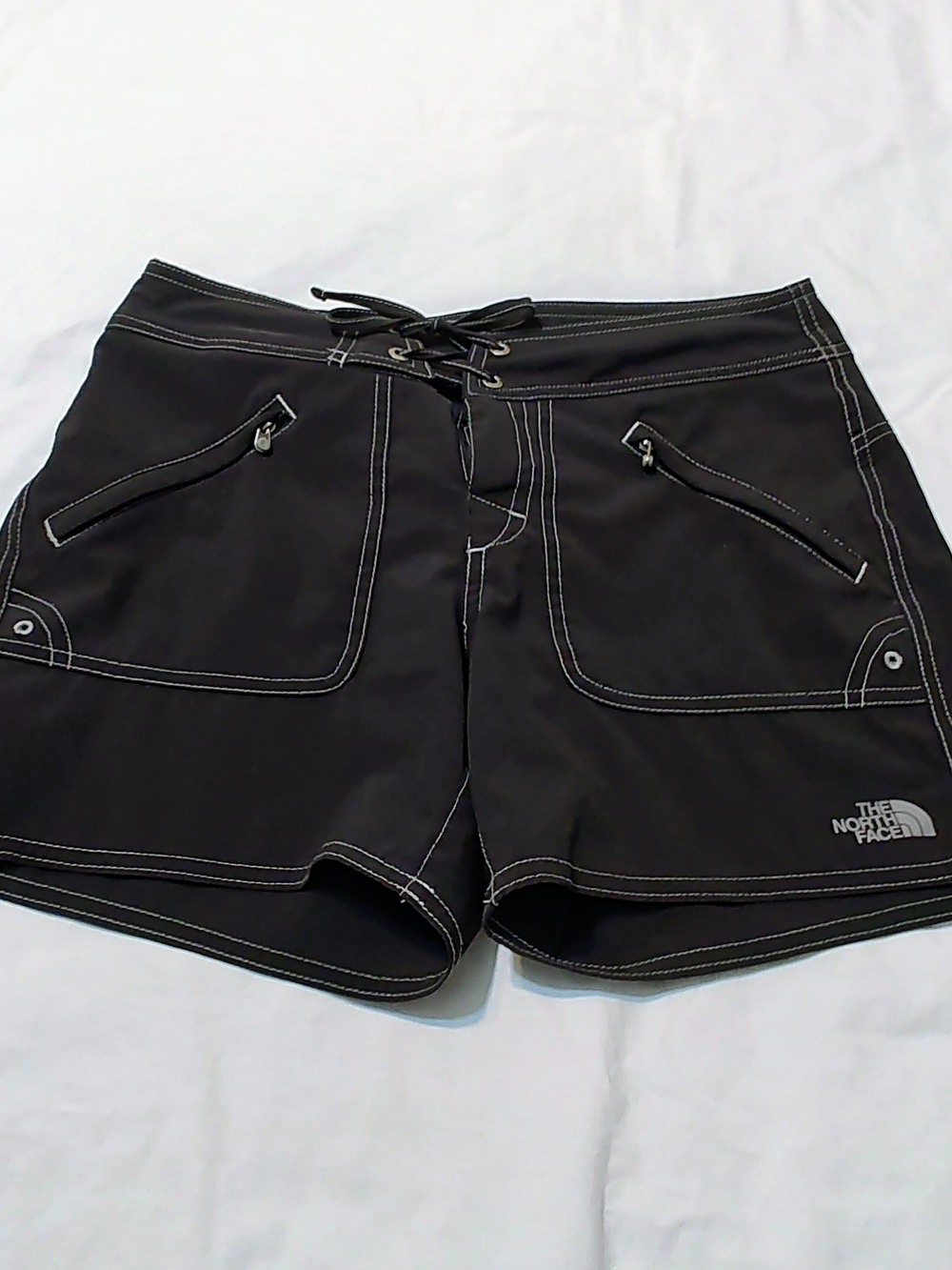 The North Face Black Lace-Up Outdoor Shorts with Contrast Stitching